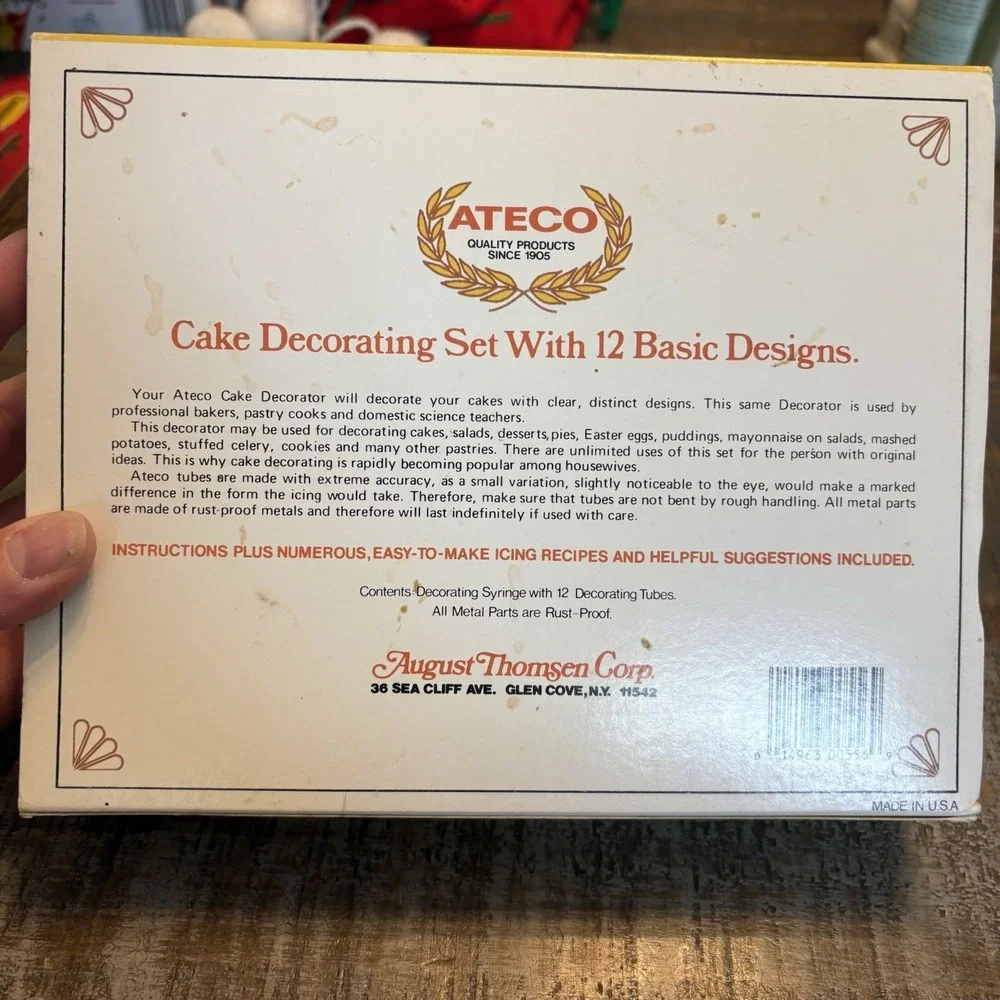 Vintage Cake and Food Decorating Set Ateco 12 Piece Set NEW NOS No. 556